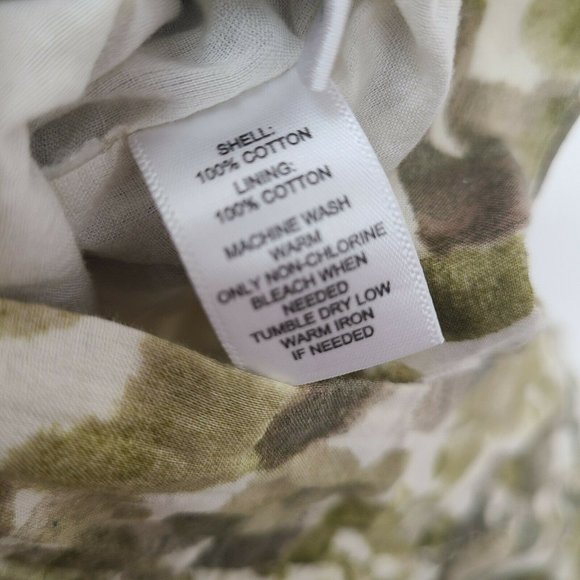 ANN TAYLOR LOFT Green Circles 100% Cotton Side Zip Skirt Womens Size 4 - Picture 3 of 6